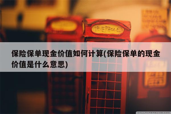 保险保单现金价值如何计算(保险保单的现金价值是什么意思)