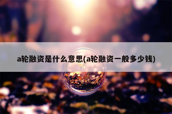 a轮融资是什么意思(a轮融资一般多少钱)