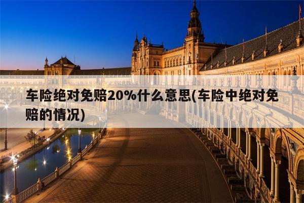 车险绝对免赔20%什么意思(车险中绝对免赔的情况)