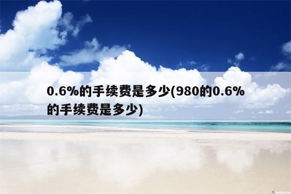 0.6%的手续费是多少(980的0.6%的手续费是多少)