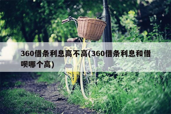 360借条利息高不高(360借条利息和借呗哪个高)