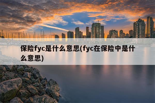 保险fyc是什么意思(fyc在保险中是什么意思)