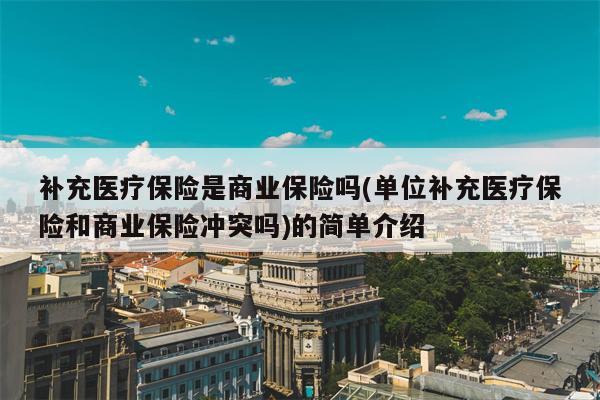 补充医疗保险是商业保险吗(单位补充医疗保险和商业保险冲突吗)的简单介绍