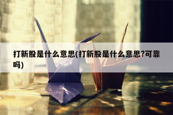 打新股是什么意思(打新股是什么意思?可靠吗)