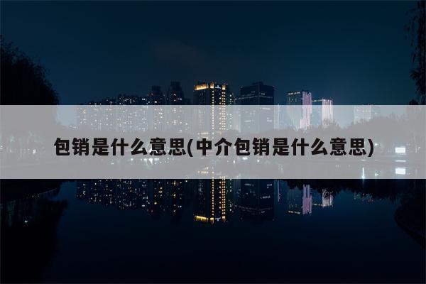 包销是什么意思(中介包销是什么意思)