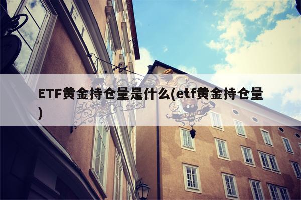 ETF黄金持仓量是什么(etf黄金持仓量)