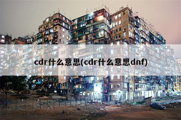 cdr什么意思(cdr什么意思dnf)