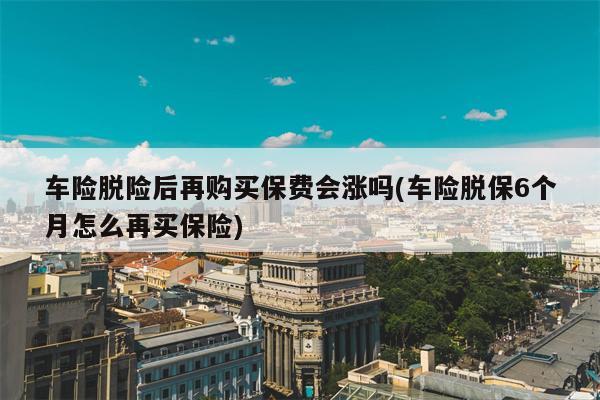 车险脱险后再购买保费会涨吗(车险脱保6个月怎么再买保险)